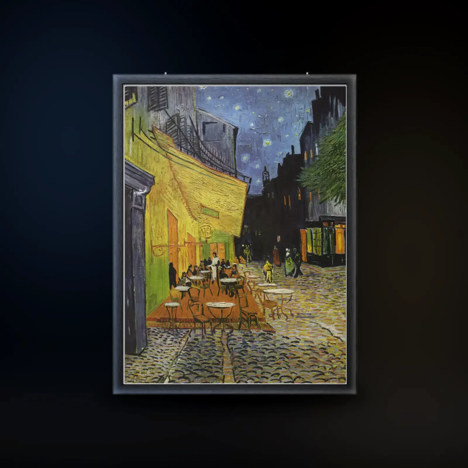 Café Terrace at Night by Vincent van Gogh, printed on a framed poster