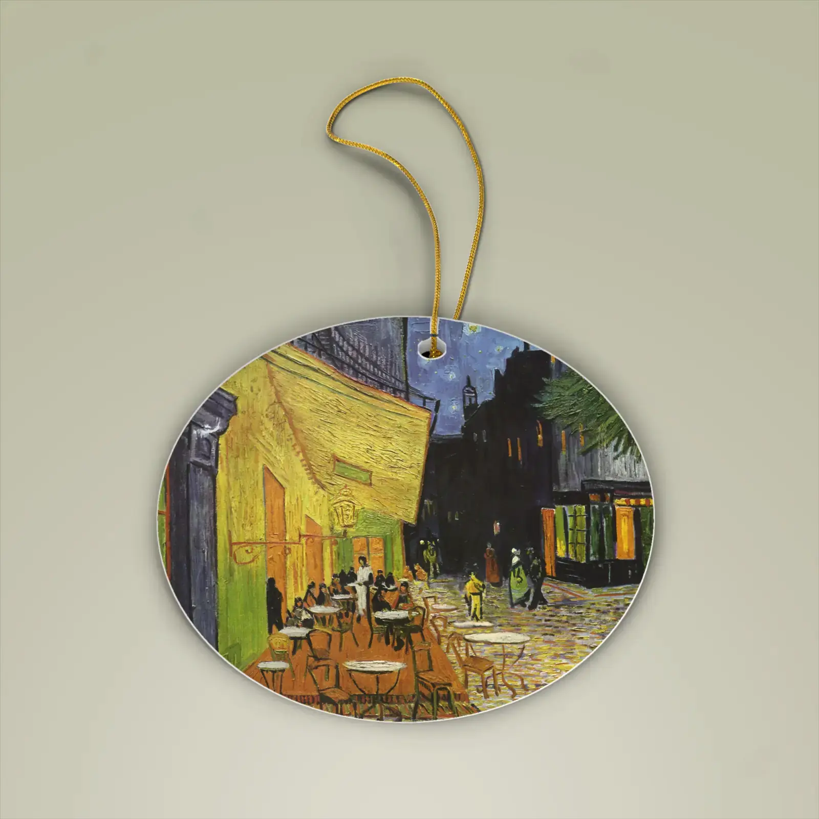 Café Terrace at Night by Vincent van Gogh, printed on a ceramic ornament