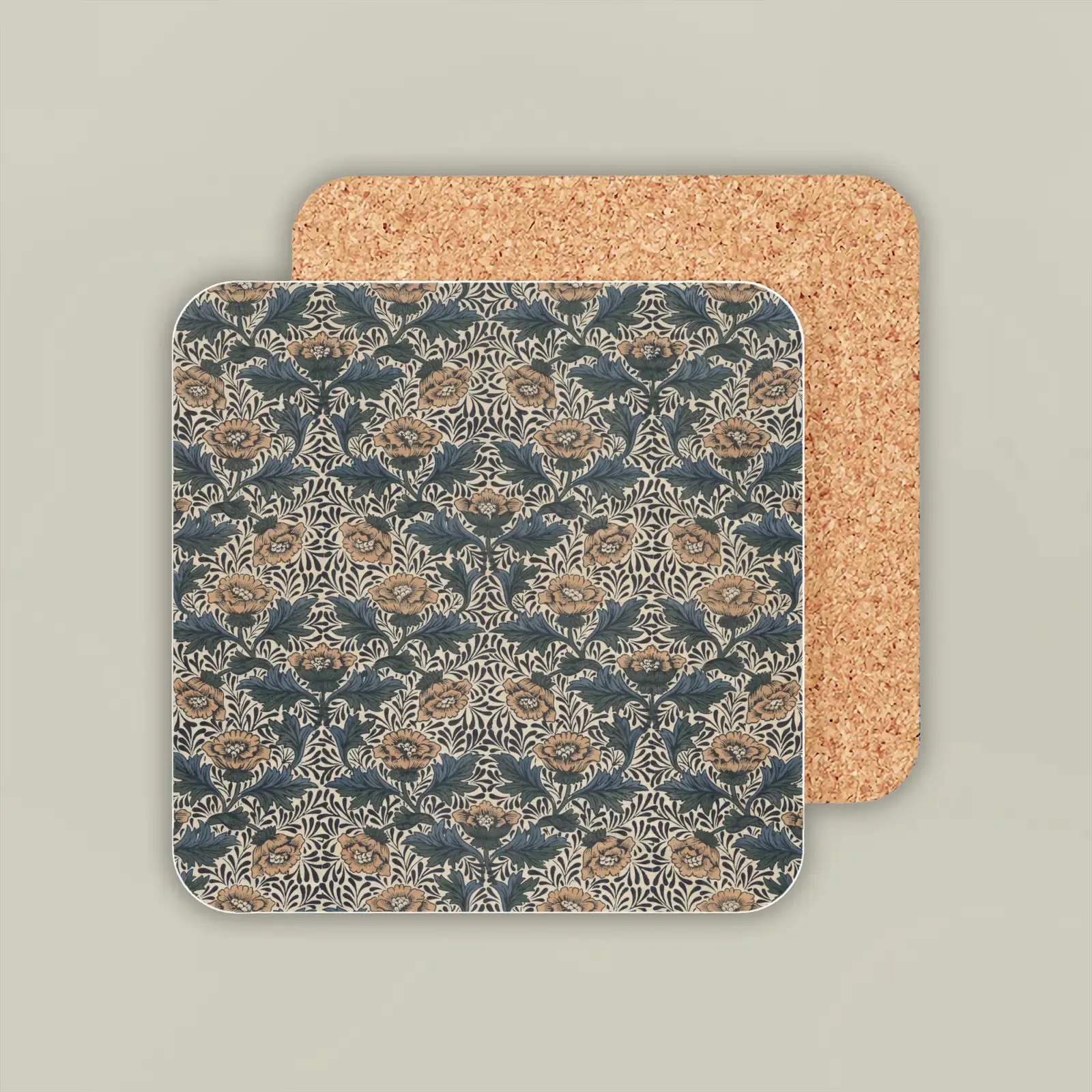 Peony by Kate Faulkner, printed on a coaster