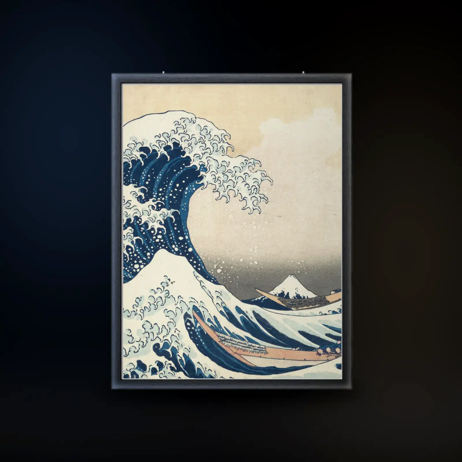 The Great Wave off Kanagawa by Katsushika Hokusai, printed on a framed poster