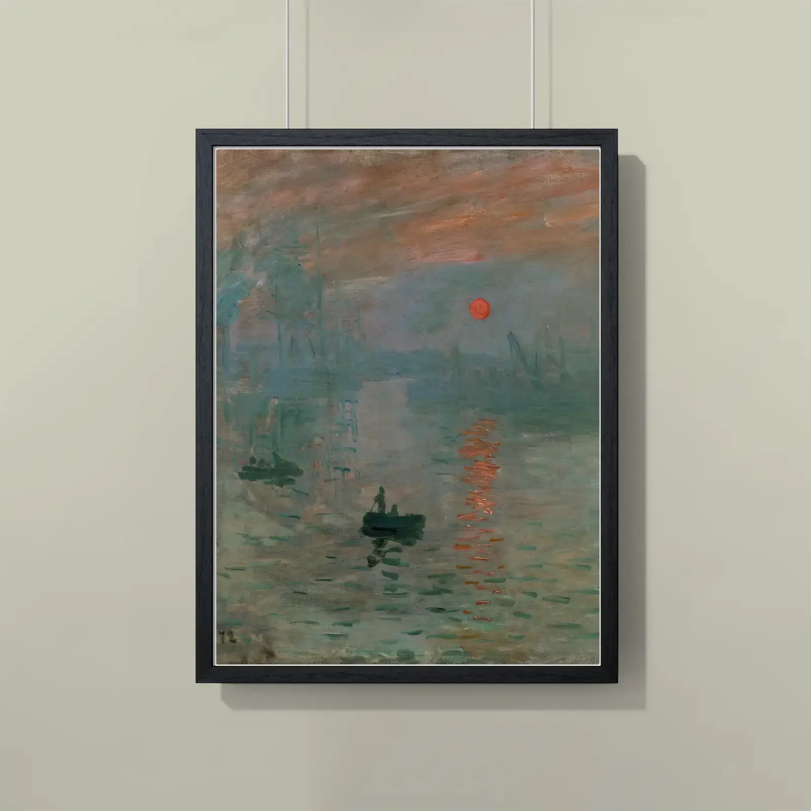 Impression, Sunrise by Claude Monet, printed on a framed poster