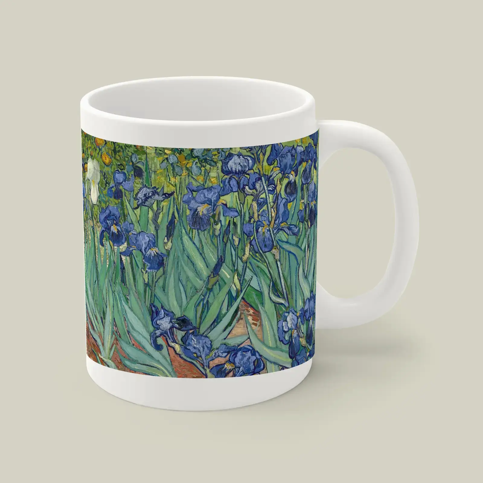 Irises by Vincent van Gogh, printed on a mug