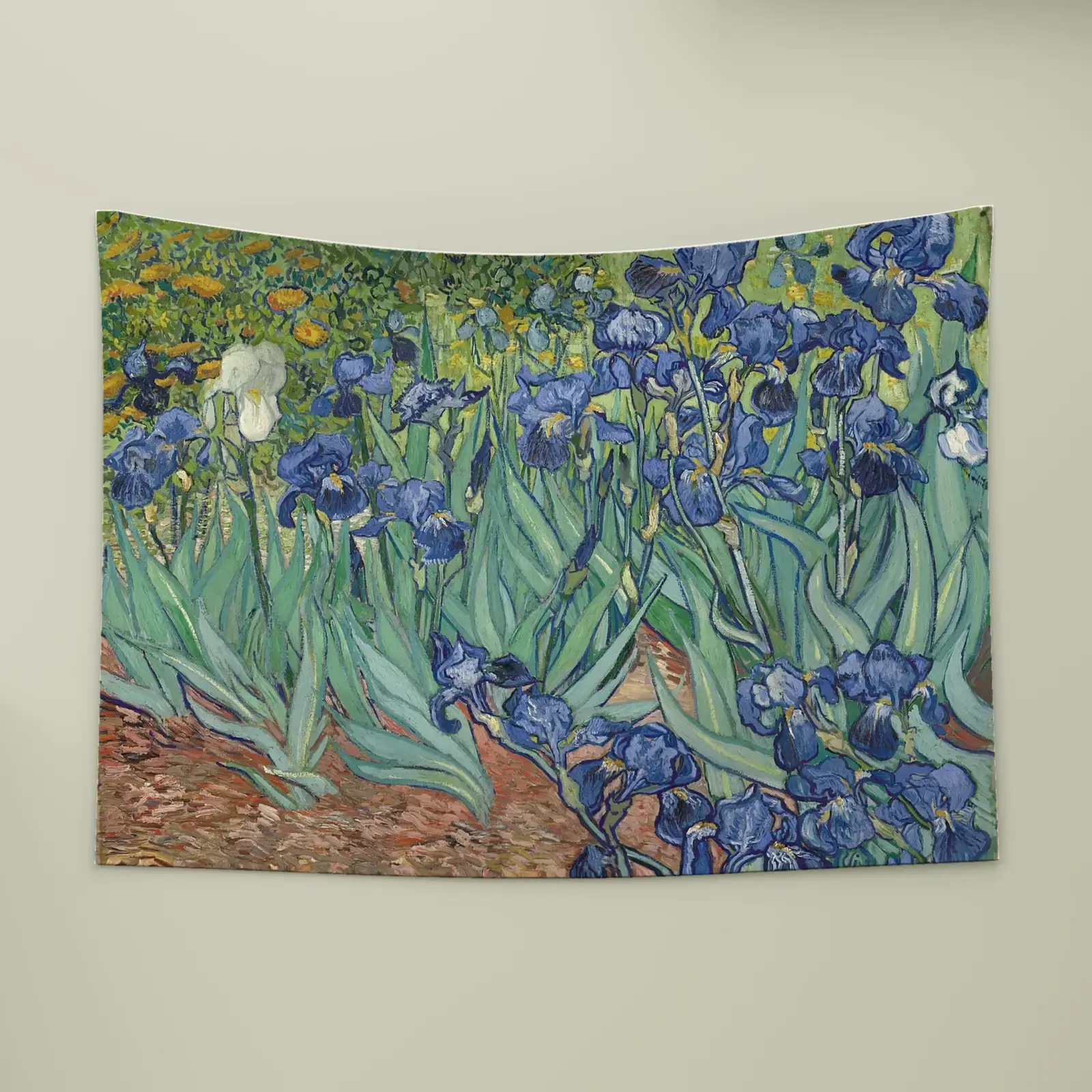 Irises by Vincent van Gogh, printed on a wall tapestry