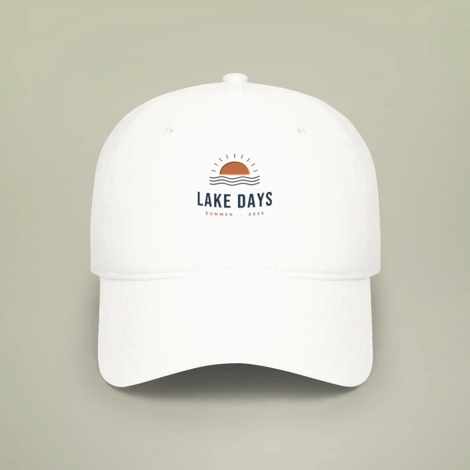 "Lake Days", an example design by Vessim, printed on a baseball cap