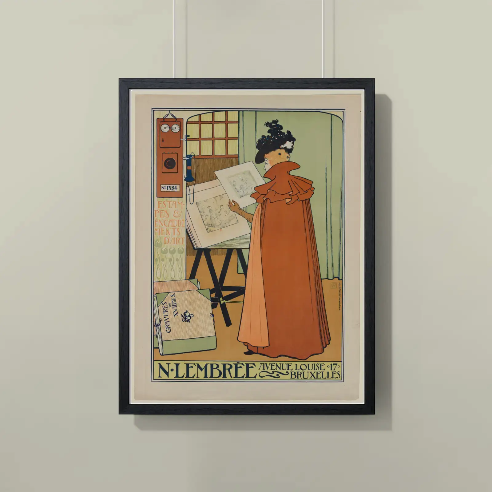 Poster for the Lembrée Gallery by Théo van Rysselberghe, printed on a framed poster