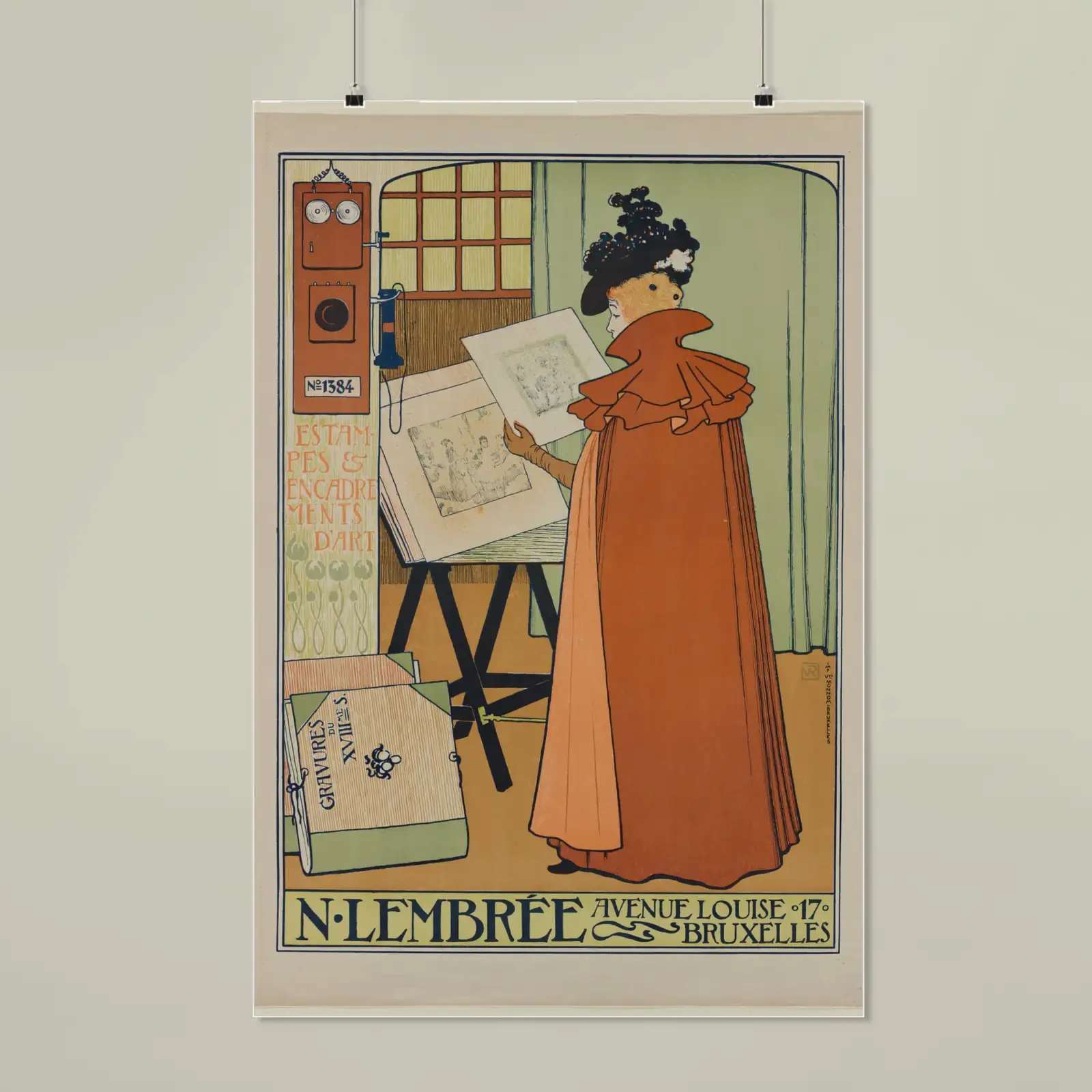 Poster for the Lembrée Gallery by Théo van Rysselberghe, printed on a matte poster