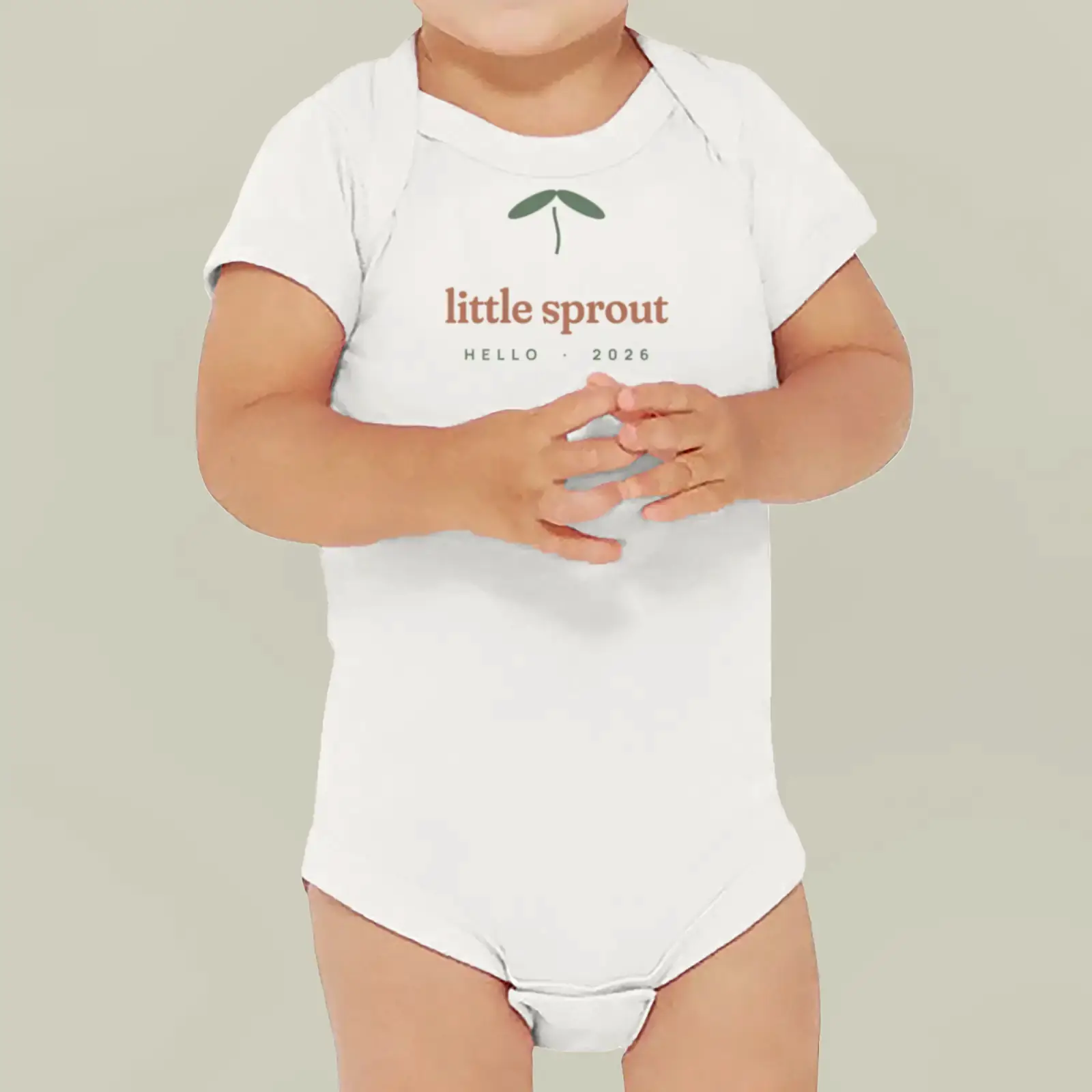 "Little Sprout", an example design by Vessim, printed on a baby bodysuit