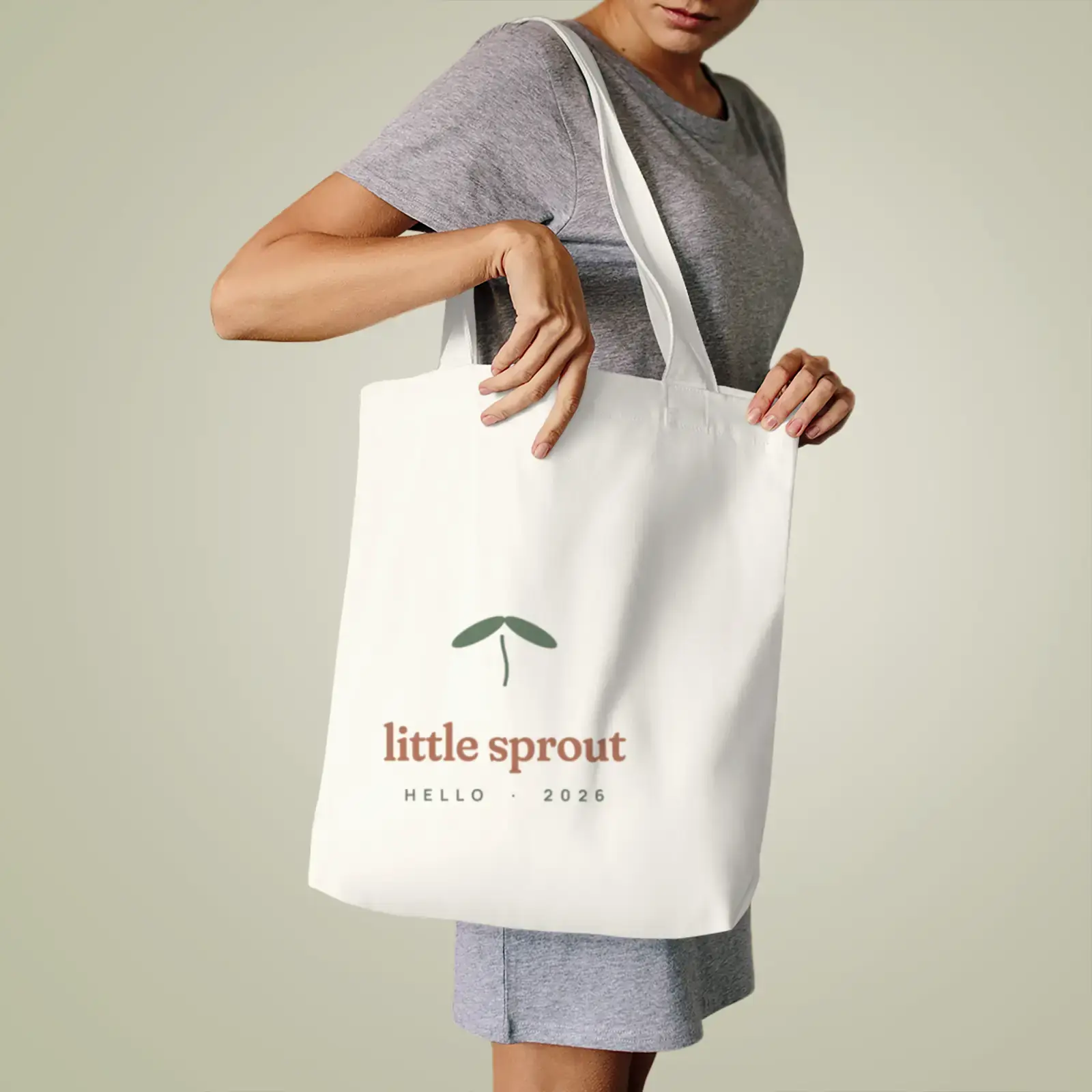 "Little Sprout", an example design by Vessim, printed on a tote bag