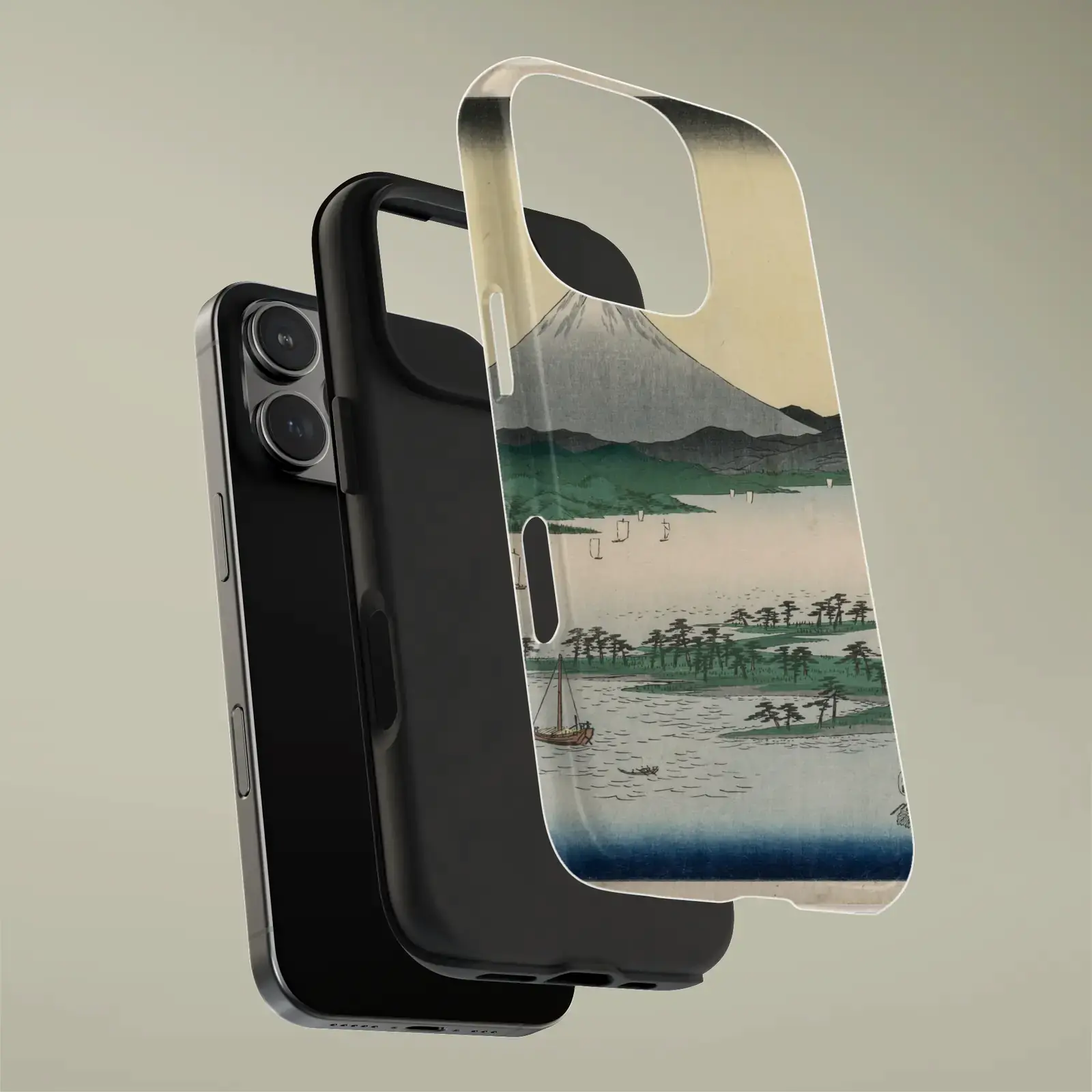Pine Groves of Miho in Suruga by Utagawa Hiroshige, printed on a phone case