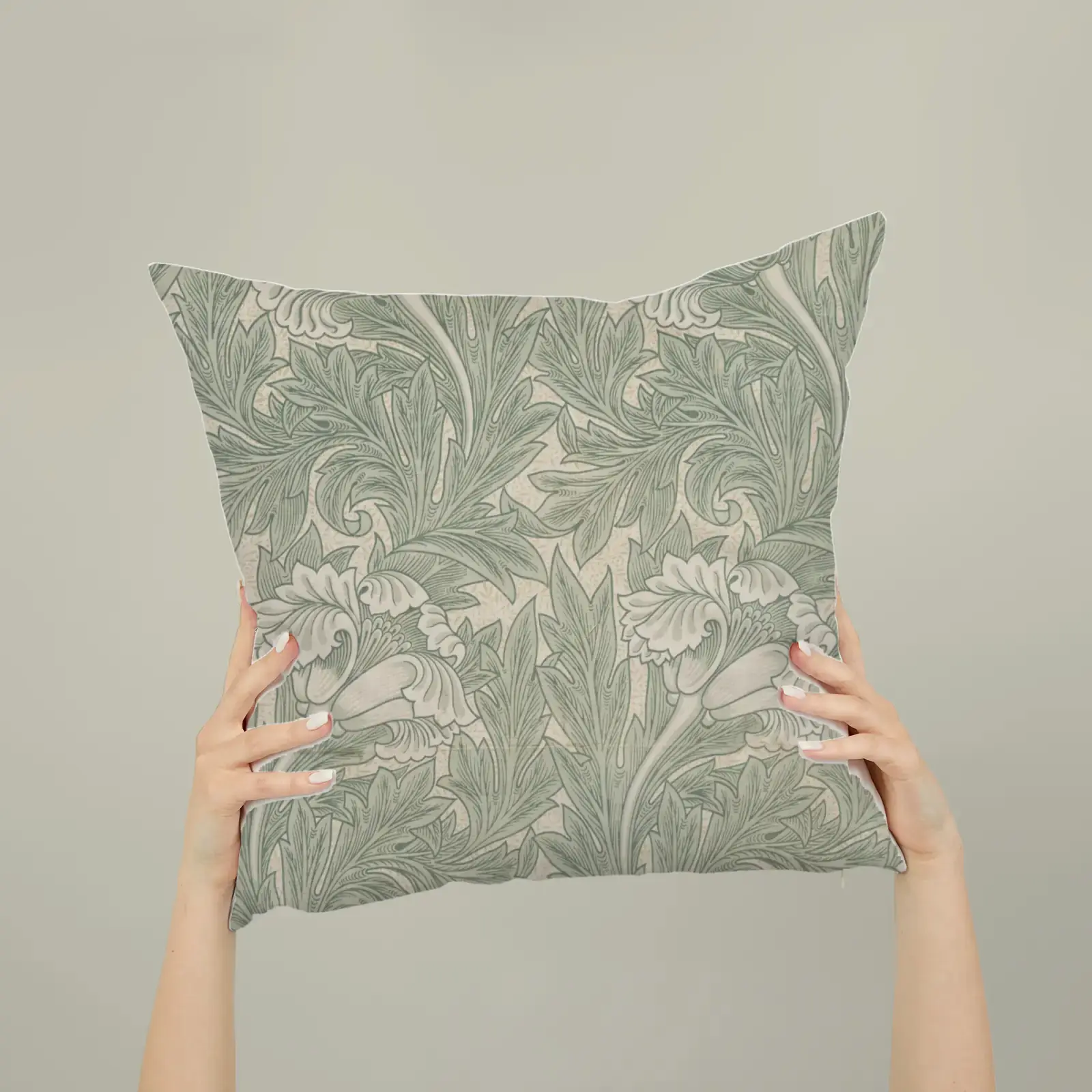 Tulip by William Morris, printed on a square pillow