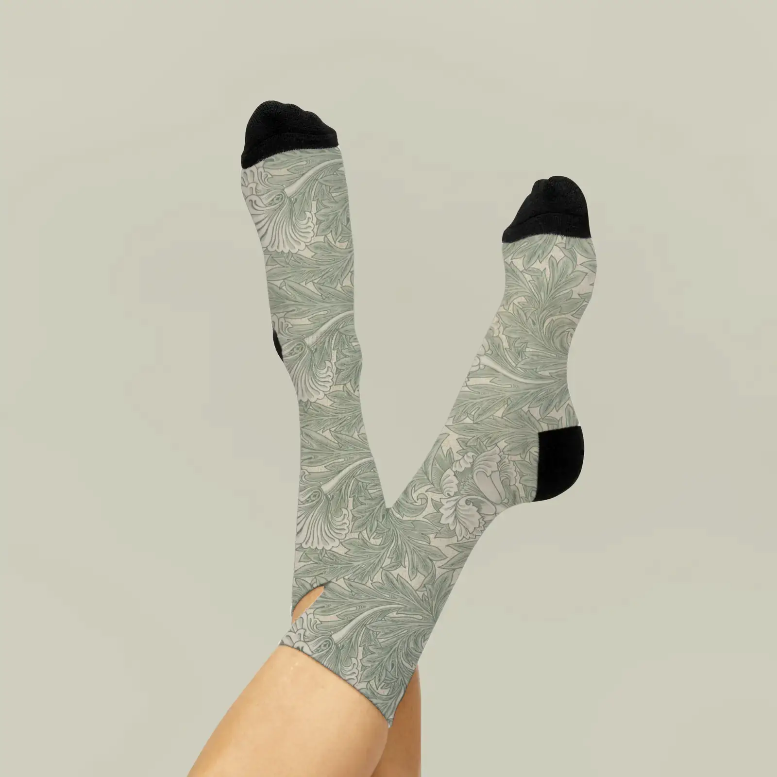Tulip by William Morris, printed on a socks