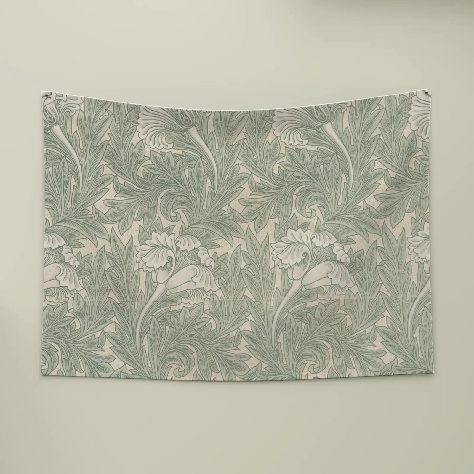 Tulip by William Morris, printed on a wall tapestry