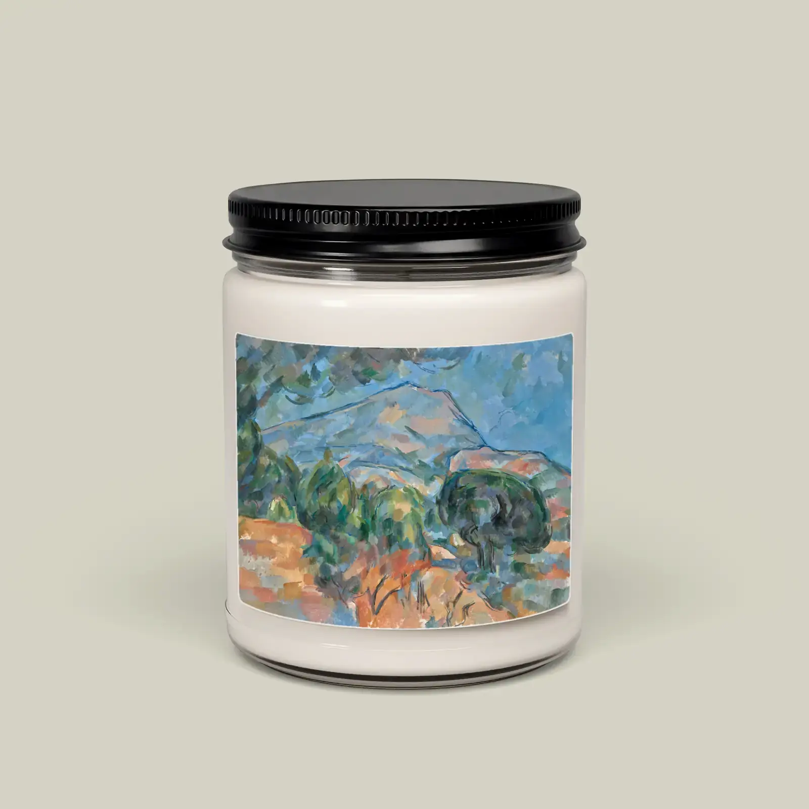 Mont Sainte-Victoire by Paul Cézanne, printed on a soy candle