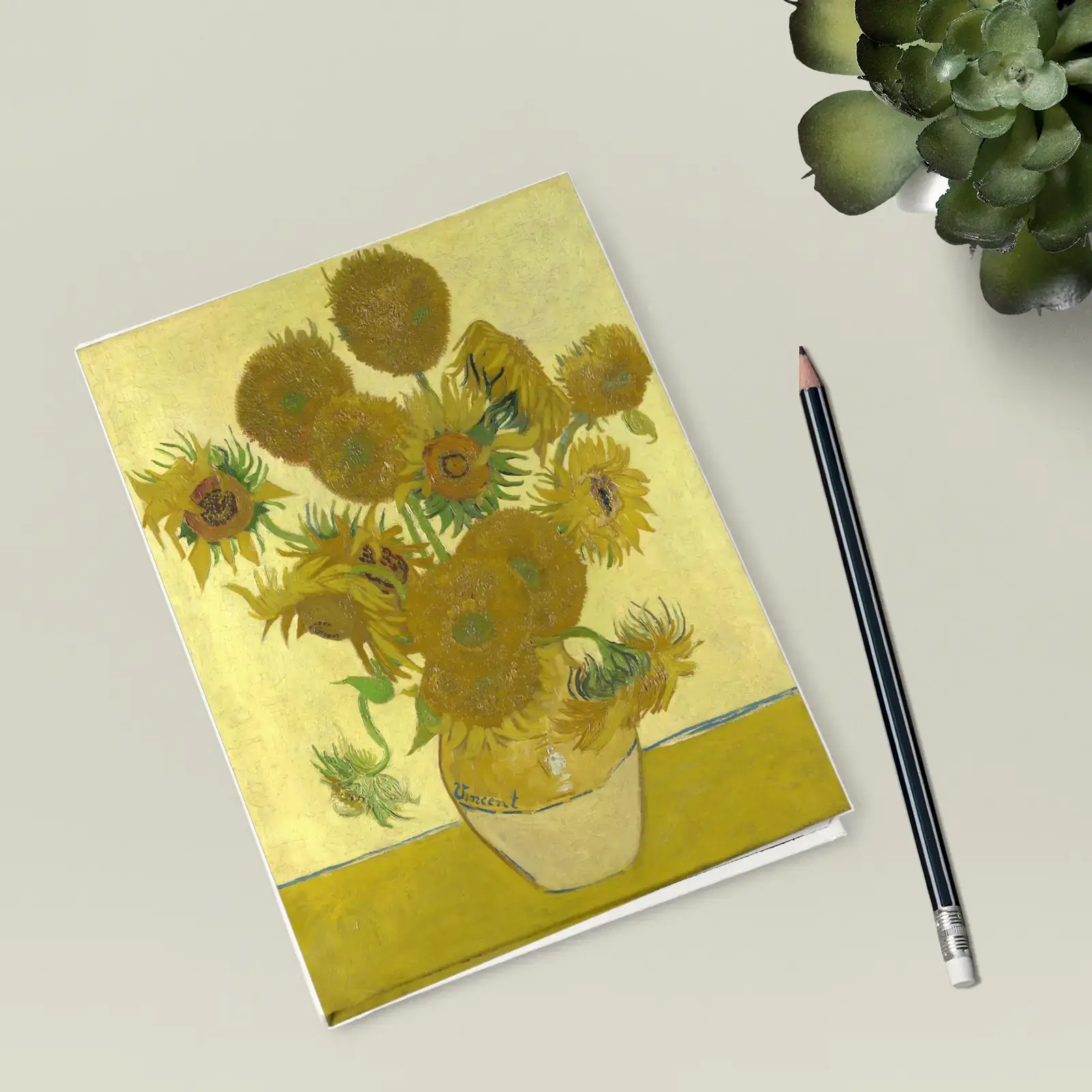 Sunflowers by Vincent van Gogh, printed on a hardcover journal
