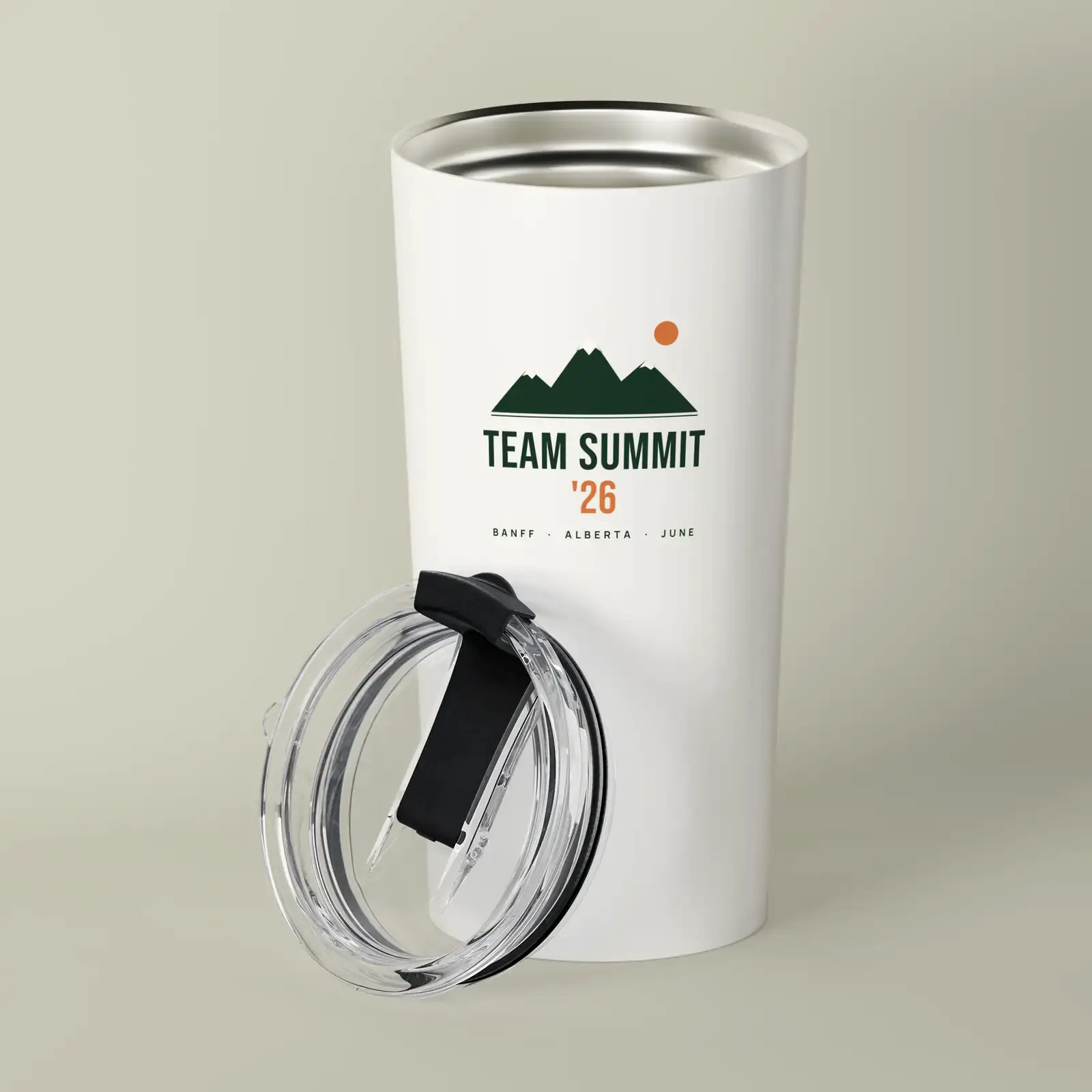 "Team Summit '26", an example design by Vessim, printed on a tumbler