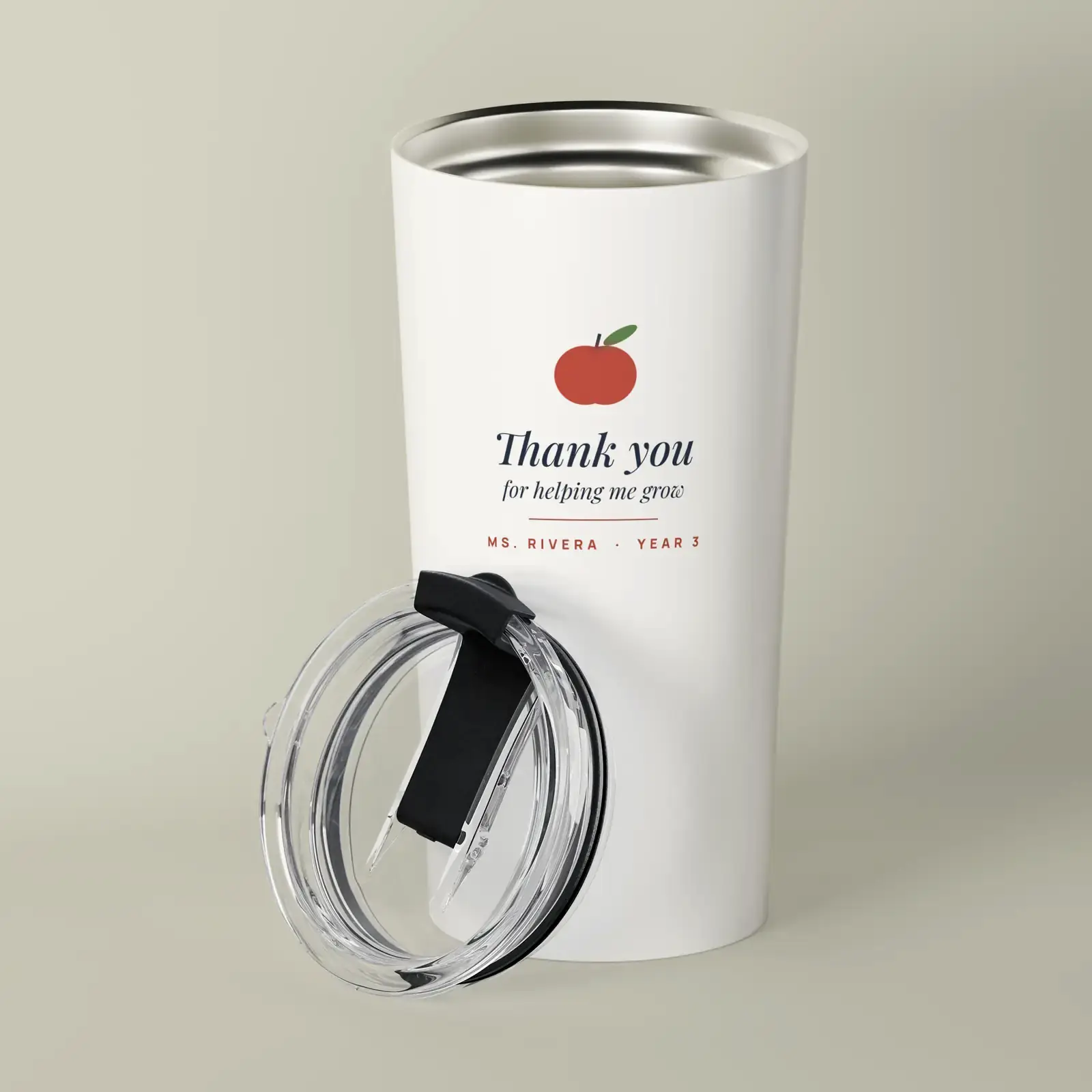 "Thank You, Ms. Rivera", an example design by Vessim, printed on a tumbler