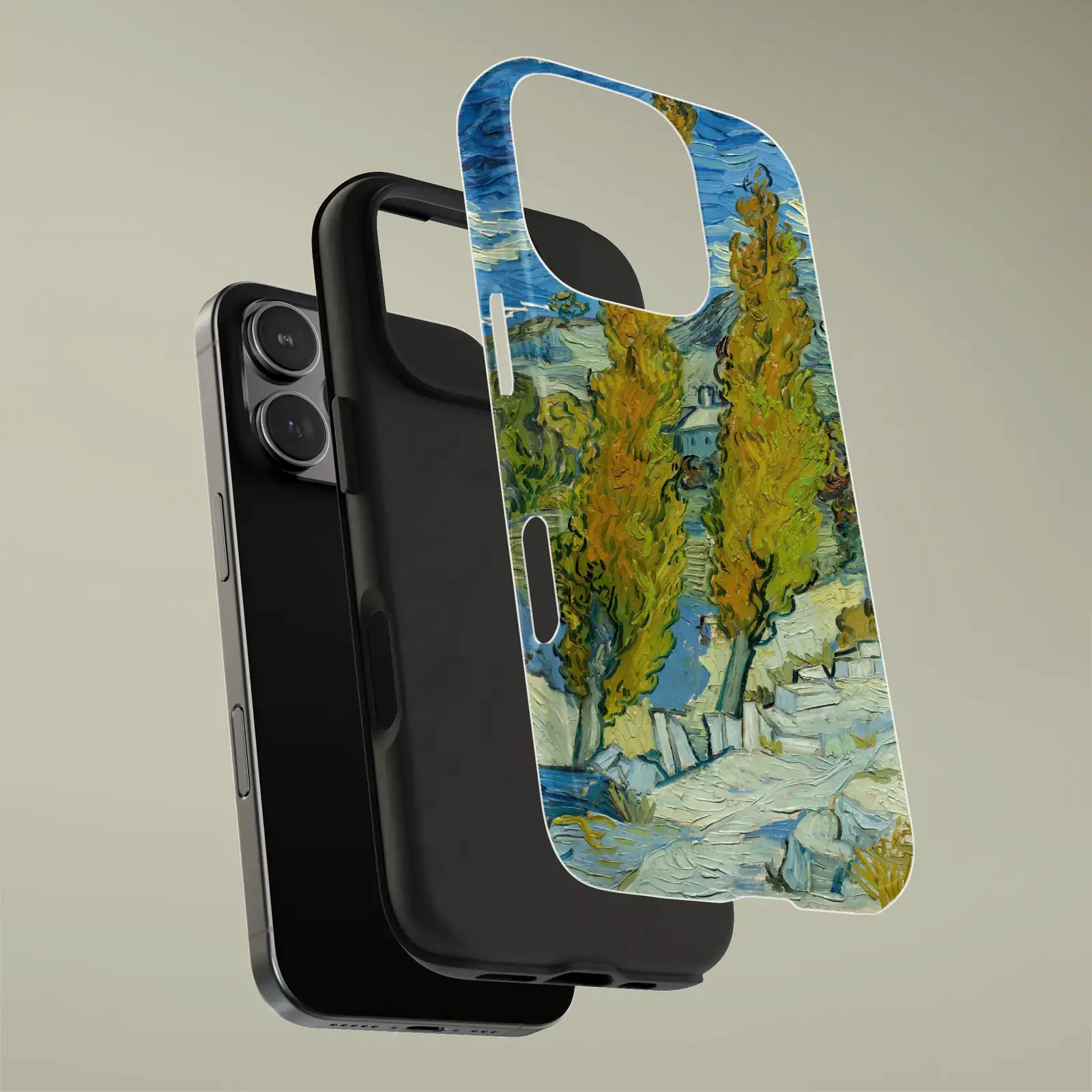 Two Poplars in the Alpilles near Saint-Rémy by Vincent van Gogh, printed on a phone case
