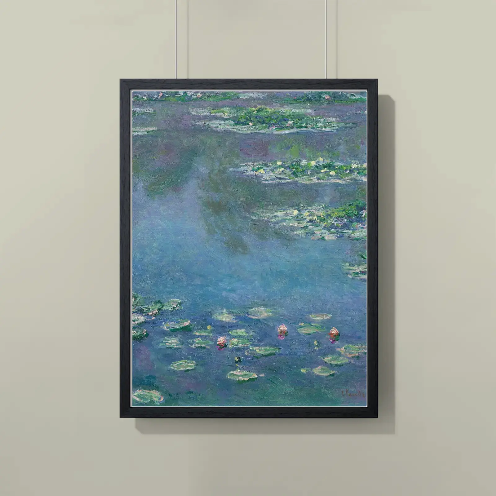 Water Lilies by Claude Monet, printed on a framed poster